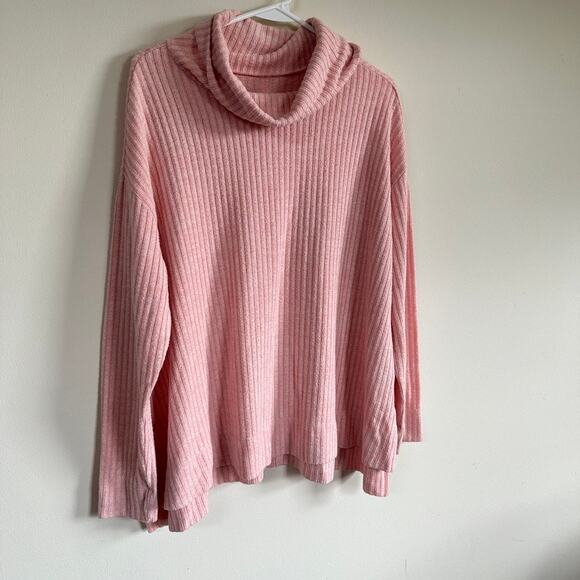 Anthropologie Maeve Cowl Neck Sweater Ribbed Knit Preppy Pink Womens MEDIUM - Picture 6 of 13